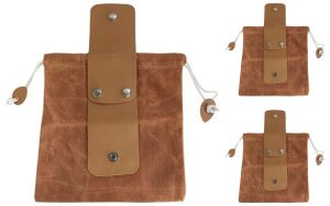 Yyangz Outdoor Foraging Bag (Coffee Color) - Leather Canvas Foldable Bag - Garden Vegetable Fruit Storage Bag